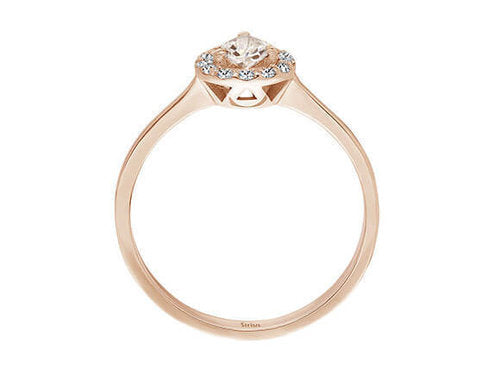 Diamant und Tropfen Morganit Confetto Ring in 14 K Rotgold – handgefertigter Diamantschmuck aus Feingold | Sirius Diamant
