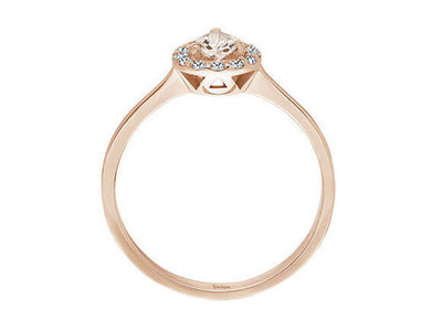 Diamant und Tropfen Morganit Confetto Ring in 14 K Rotgold