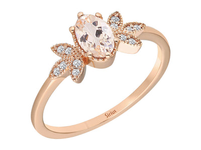 Bague Marbella en diamant et morganite ovale