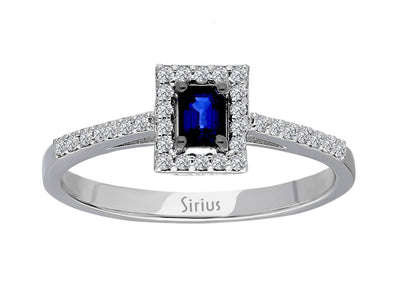 Diamond and Octagon Cut Sapphire Ring