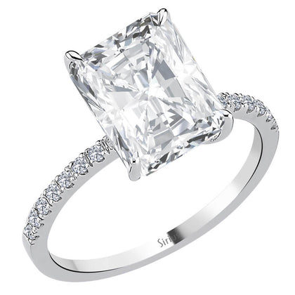 Diamantenring mit%20 Oktagonschliff weißem Topas in Weißgold - handgefertigter Diamantschmuck aus Feingold | Sirius Diamant