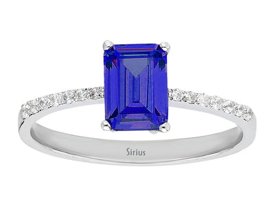 Diamant und Oktagon Schliff AAA Tansanit Ring