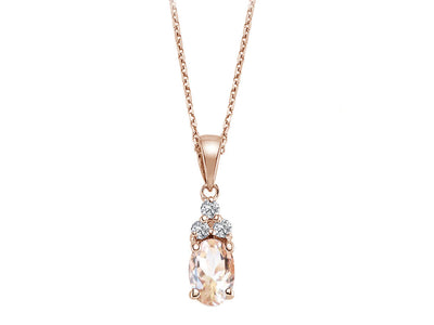 Diamant und Oval Morganit Saga Collier