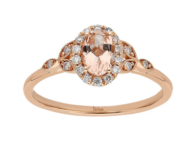Bague de rêve en diamant et morganite ovale