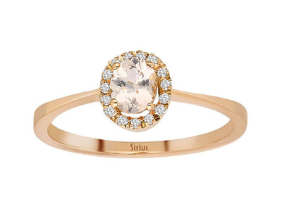 Bague vintage en diamant et morganite ovale 