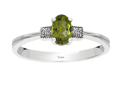 Diamond and Oval Peridot Ring