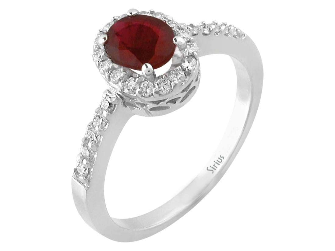 Diamond and Oval Ruby Ring