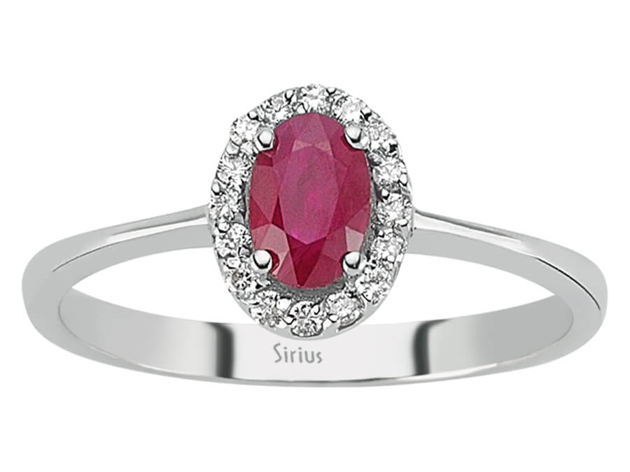 Diamant und Oval Rubin Ring - handgefertigter Diamantschmuck aus Feingold | Sirius Diamant