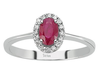 Diamond and Oval Ruby Ring