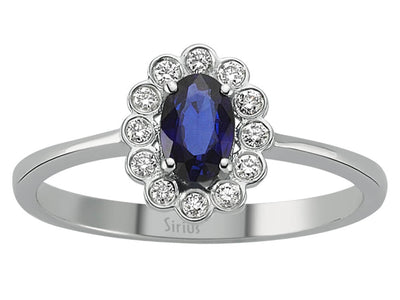 Diamond and Oval Sapphire Ring