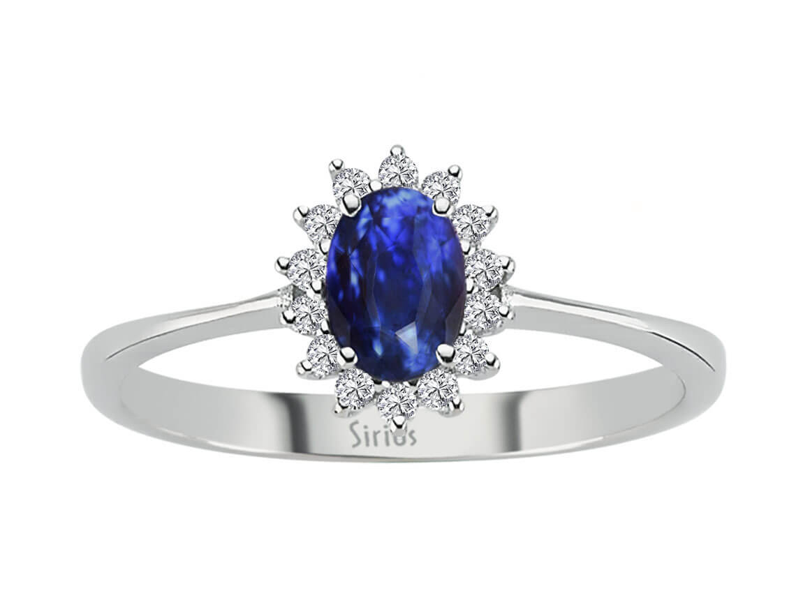 Diamond and Oval Sapphire Ring