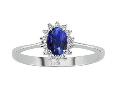 Diamond and Oval Sapphire Ring