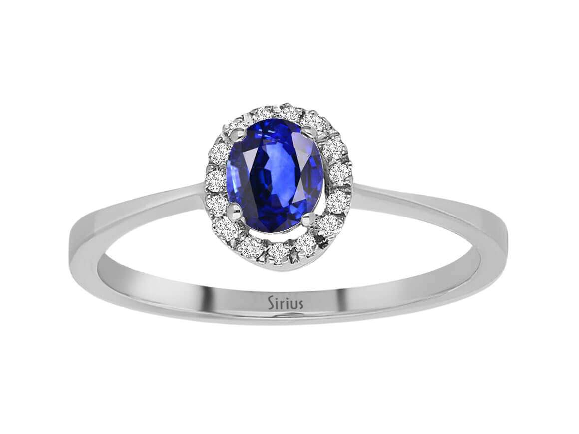 Diamant und Oval Saphir Ring - handgefertigter Diamantschmuck aus Feingold | Sirius Diamant