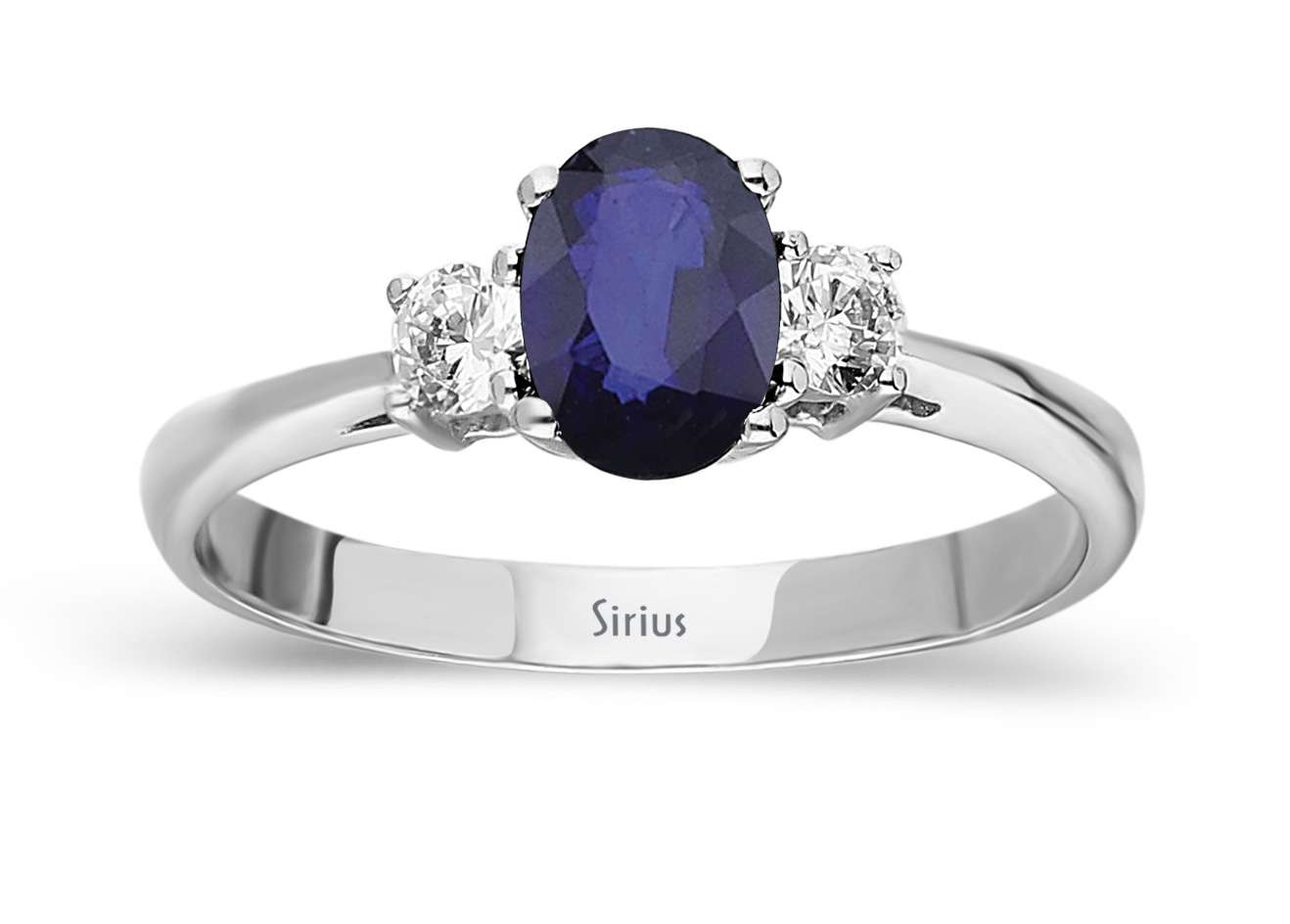 Diamond and Oval Sapphire Ring