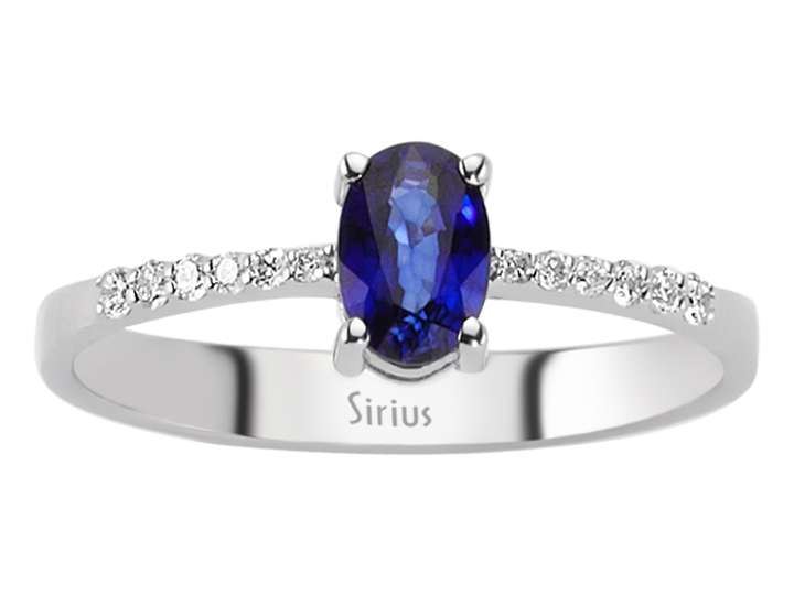 Diamant und Oval Saphir Ring - handgefertigter Diamantschmuck aus Feingold | Sirius Diamant