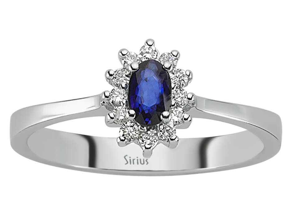 Diamant und Oval Saphir Ring - handgefertigter Diamantschmuck aus Feingold | Sirius Diamant