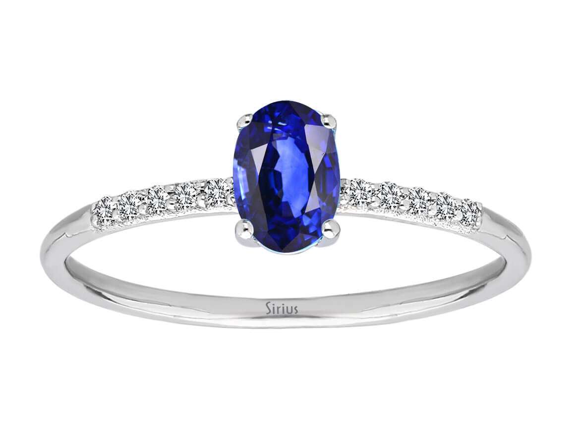 Diamant und Oval Saphir Ring - handgefertigter Diamantschmuck aus Feingold | Sirius Diamant