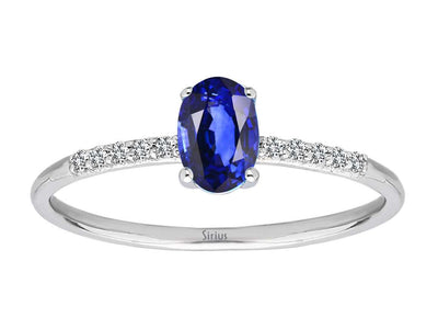 Diamond and Oval Sapphire Ring