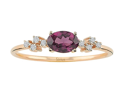 Bague en diamant et radolite taille ovale