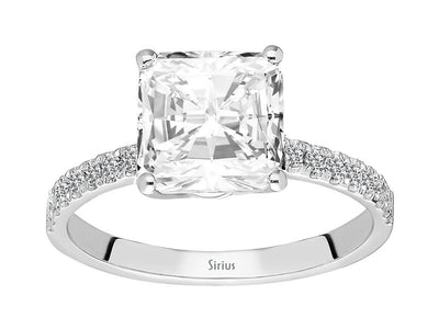 Diamond and Radiant Cut White Topaz Ring