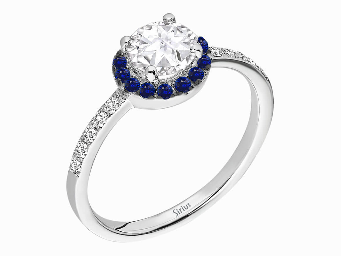 Diamant und Saphir Gloria Ring – handgefertigter Diamantschmuck aus Feingold | Sirius Diamant