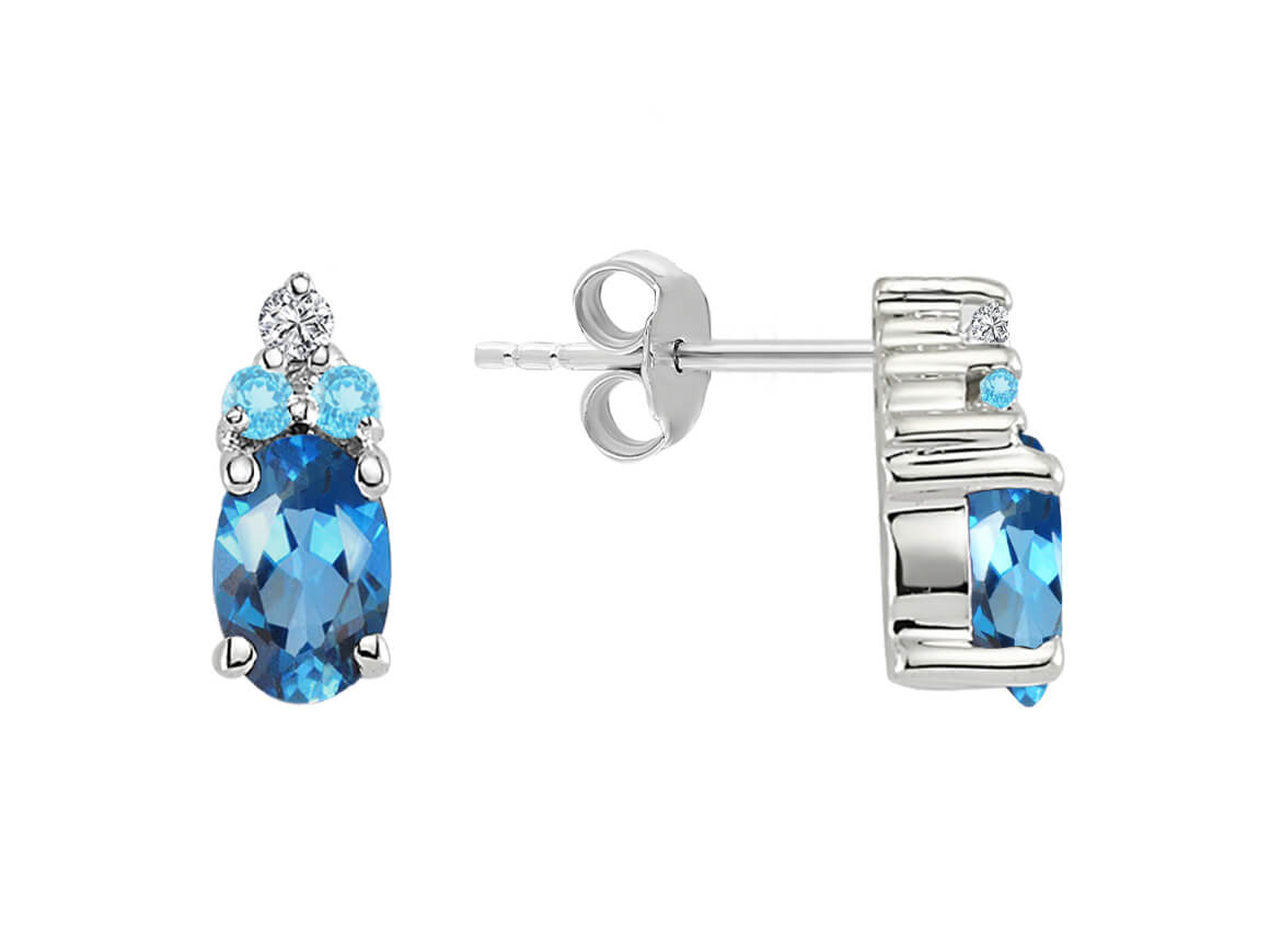 Diamant und Topas Cadenza Ohrringe - handgefertigter Diamantschmuck aus Feingold | Sirius Diamant