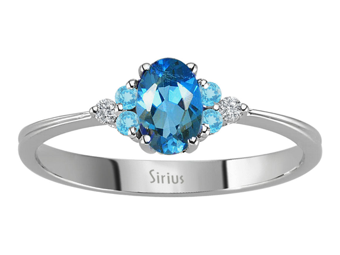 Diamant und Topas Cadenza Ring - handgefertigter Diamantschmuck aus Feingold | Sirius Diamant