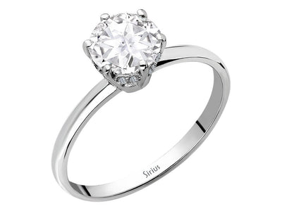 Diamond and white topaz Nora ring in 14K white gold