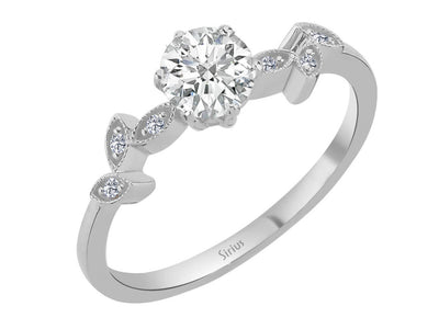 Diamond ring with white sapphire