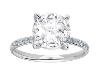 Diamond and white topaz ring in 14K white gold