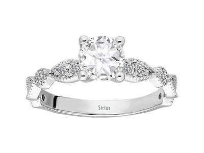 1.20 Carat Diamond and White Topaz Solitaire Ring