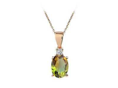 Diamond and Zultanite Harmony Necklace in 14 K Red Gold