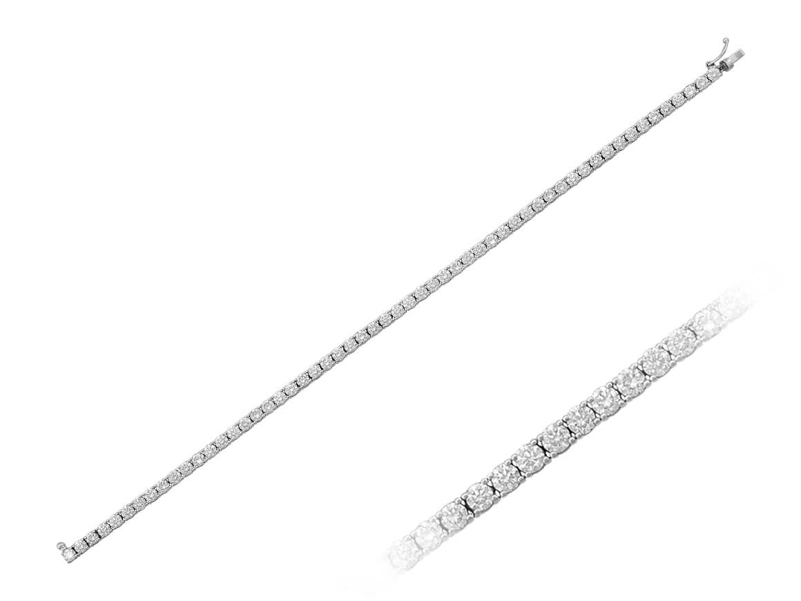 5,88 Karat Diamant Tennis Armband in 585er 14 Karat Weißgold - handgefertigter Diamantschmuck aus Feingold | Sirius Diamant