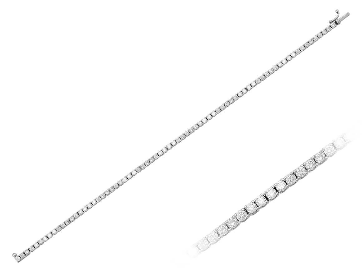 3,37 Karat Diamant Tennis Armband in 14 K Weißgold - handgefertigter Diamantschmuck aus Feingold | Sirius Diamant