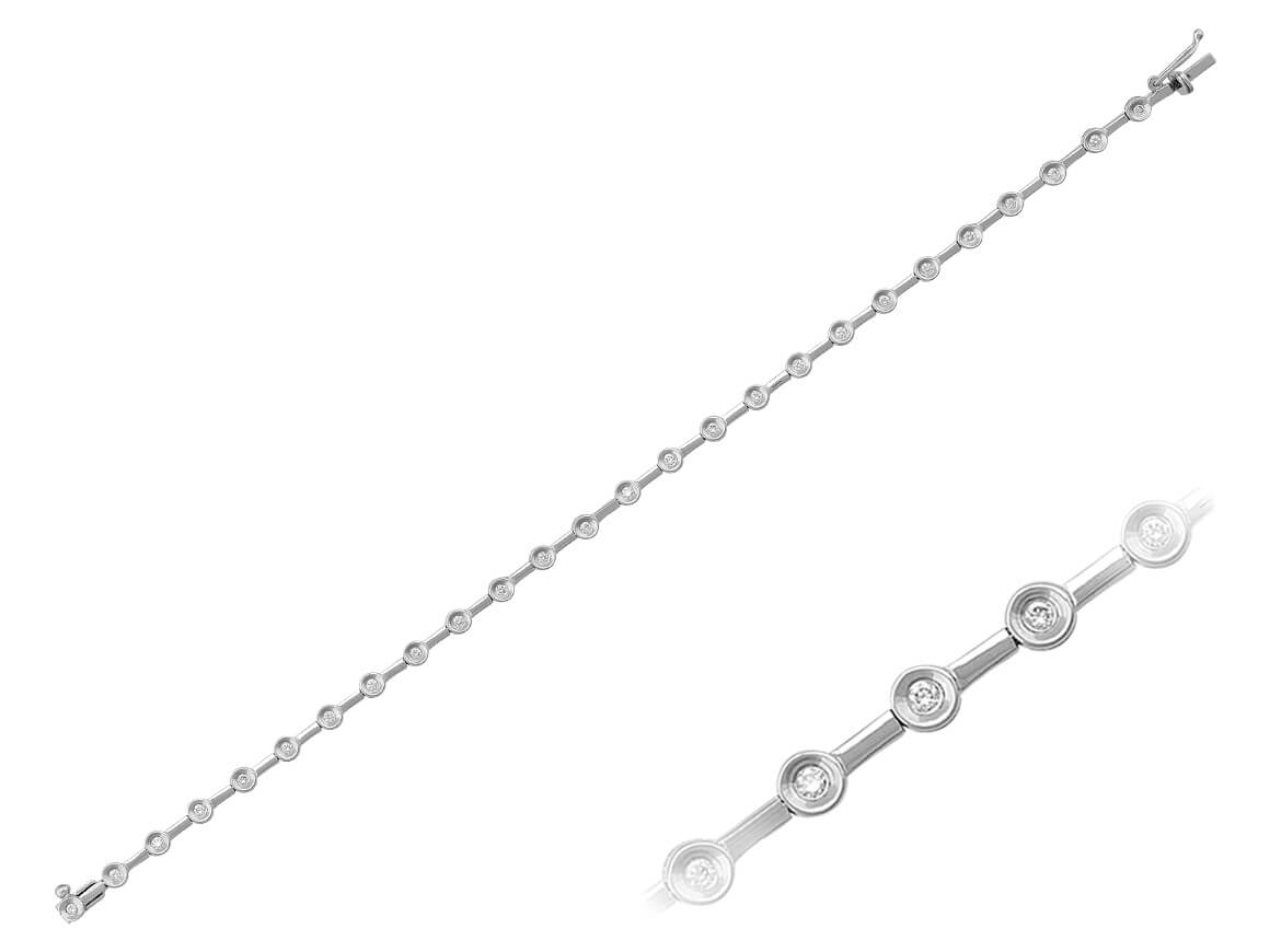 0,40 Karat Diamant Tennis Armband in 14 K Weißgold - handgefertigter Diamantschmuck aus Feingold | Sirius Diamant