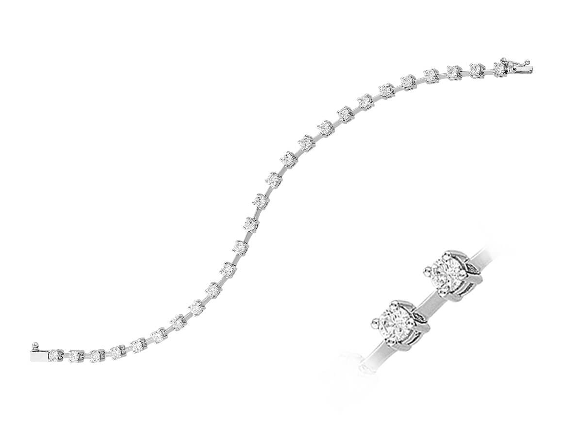 2,93 Karat Diamant Tennis Armband in 585er 14 Karat Weißgold - handgefertigter Diamantschmuck aus Feingold | Sirius Diamant