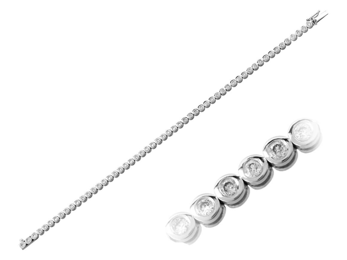 1,72 Karat Diamant Tennis Armband in 585er 14 K Weißgold – handgefertigter Diamantschmuck aus Feingold | Sirius Diamant