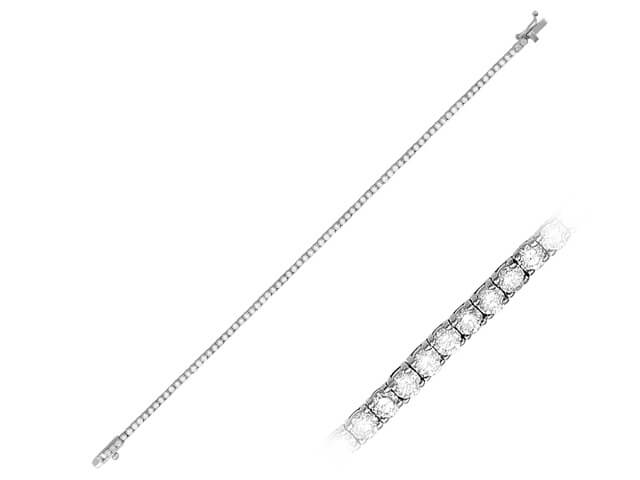 Bracelet tennis en or blanc 14 carats avec diamants de 2,97 carats