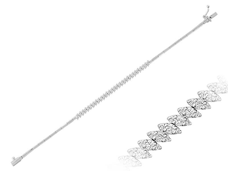 Bracelet tennis en or blanc 14 carats avec diamants de 0,84 carat