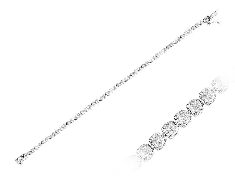 Bracelet griffe en or blanc 14 carats avec diamants de 4,28 carats