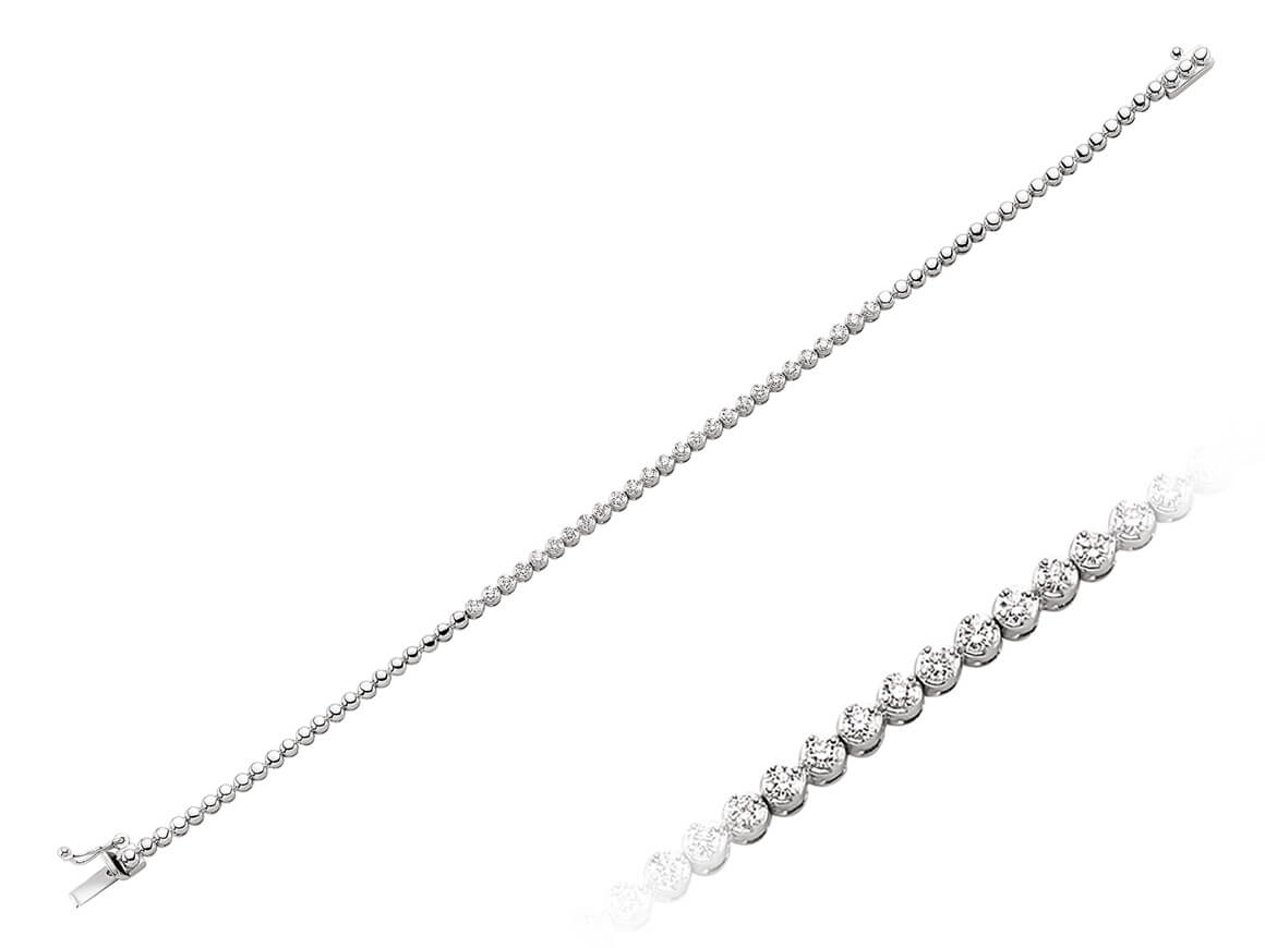 0,77 Karat Diamant Tennis Armband in 14 K Weißgold - handgefertigter Diamantschmuck aus Feingold | Sirius Diamant