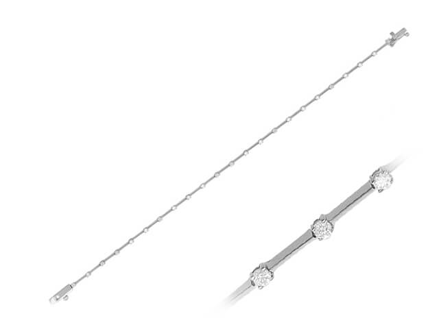 0,60 Karat Diamant Tennis Armband in 585er 14 Karat Weißgold - handgefertigter Diamantschmuck aus Feingold | Sirius Diamant