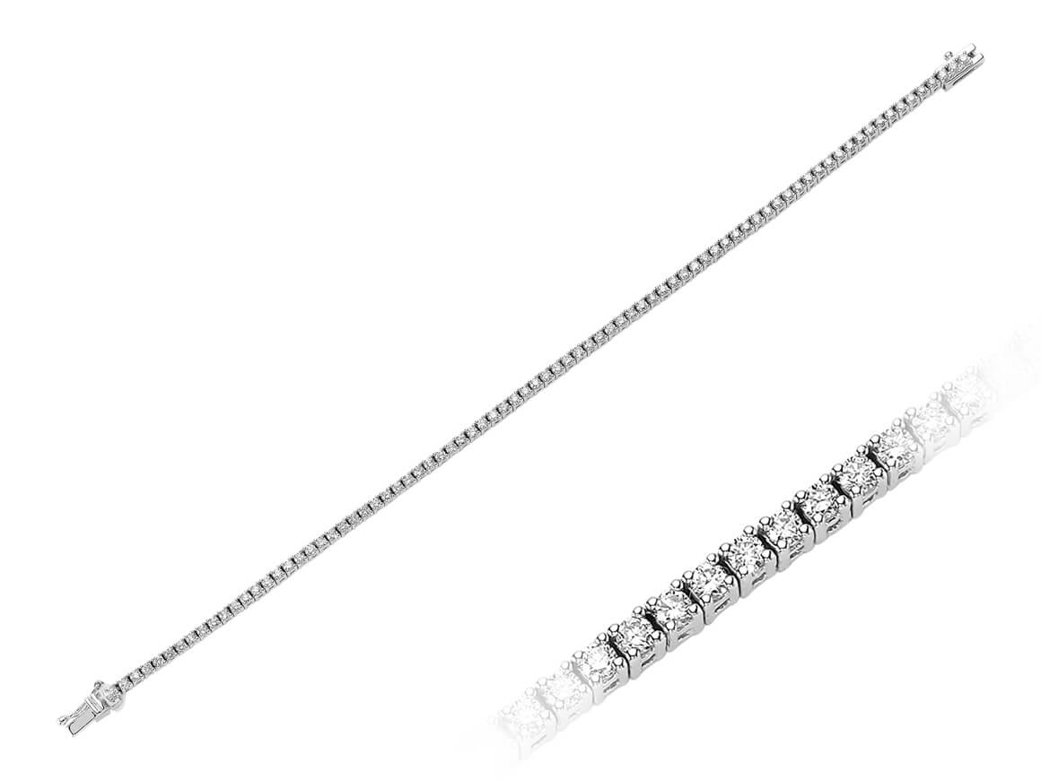 2,12 Karat Diamant Tennis Armband in 585er 14 K Weißgold - handgefertigter Diamantschmuck aus Feingold | Sirius Diamant