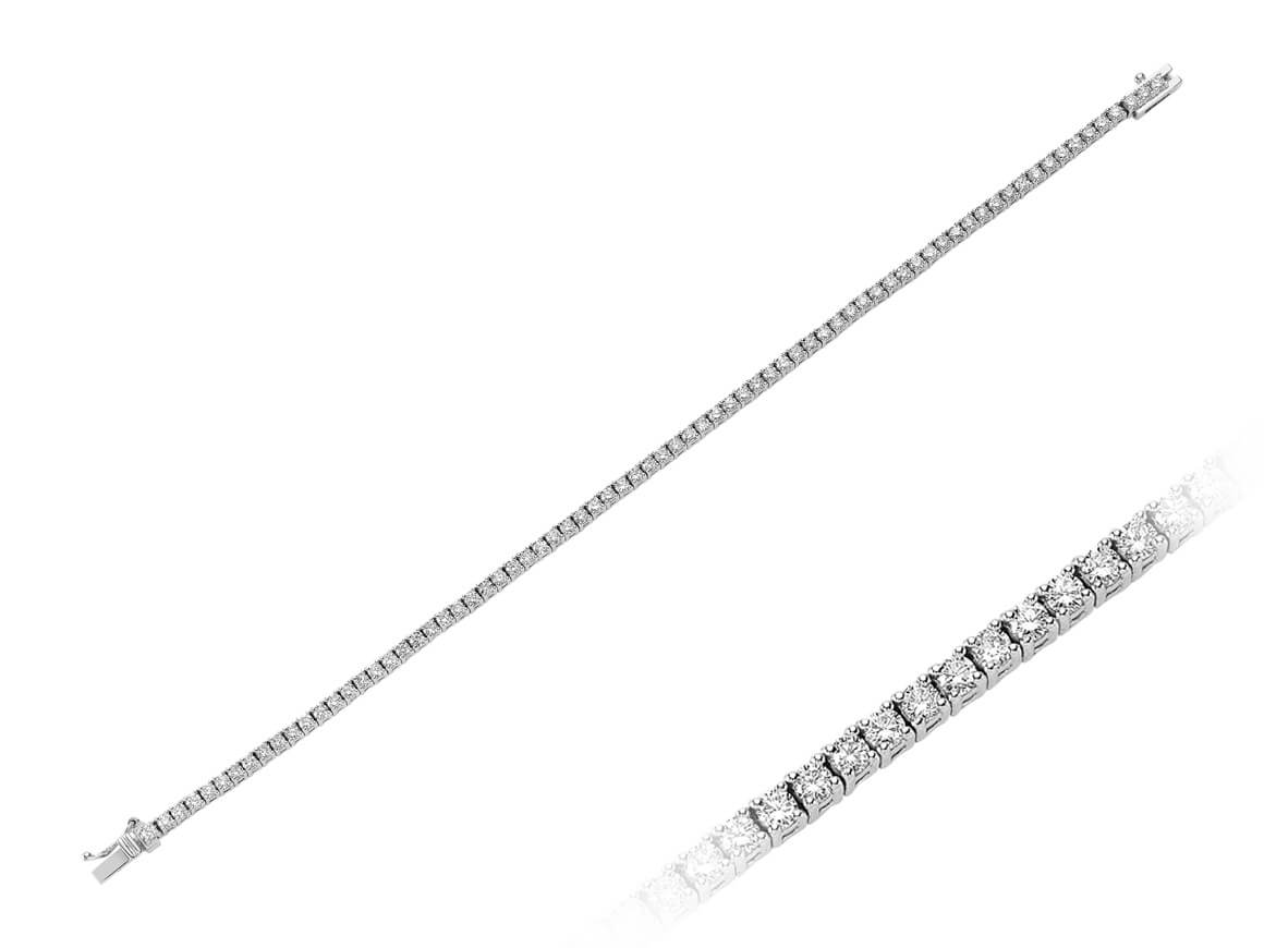 3,02 Karat Diamant Tennis Armband in 585er 14 K Weißgold - handgefertigter Diamantschmuck aus Feingold | Sirius Diamant