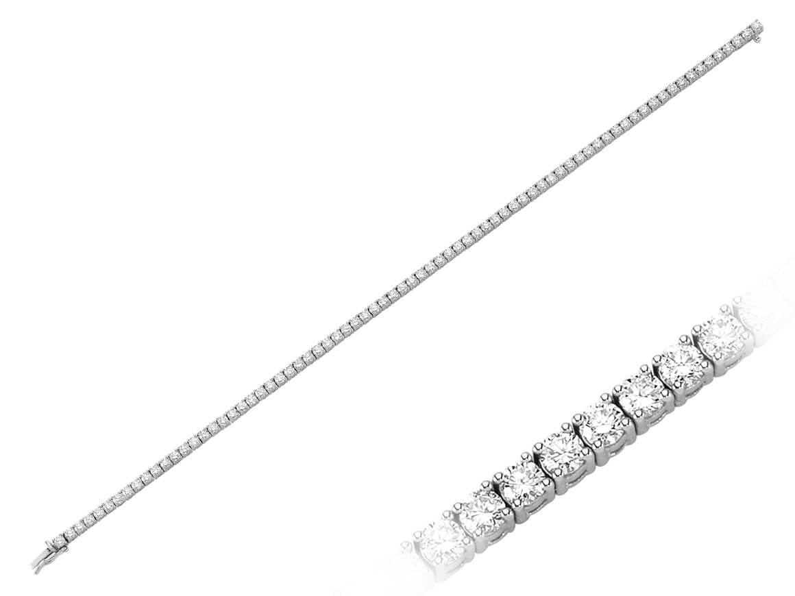 3.35 carat diamond tennis bracelet in 14K white gold