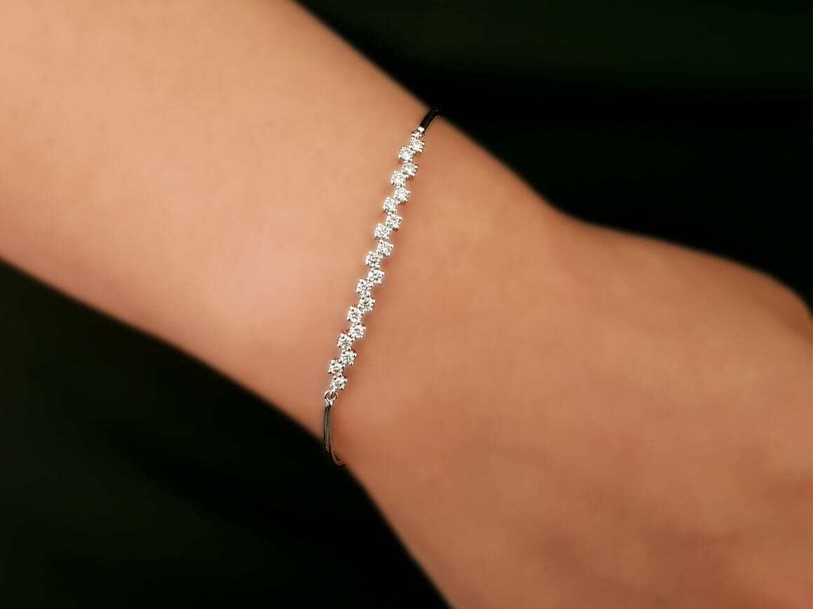0,48 Karat Diamant Tennis Armband - handgefertigter Diamantschmuck aus Feingold | Sirius Diamant