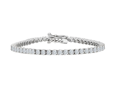 Bracelet tennis en or blanc 14 carats avec diamants de 5,20 carats
