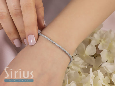 Bracelet tennis en or blanc 14 carats avec diamants de 1,05 carat 