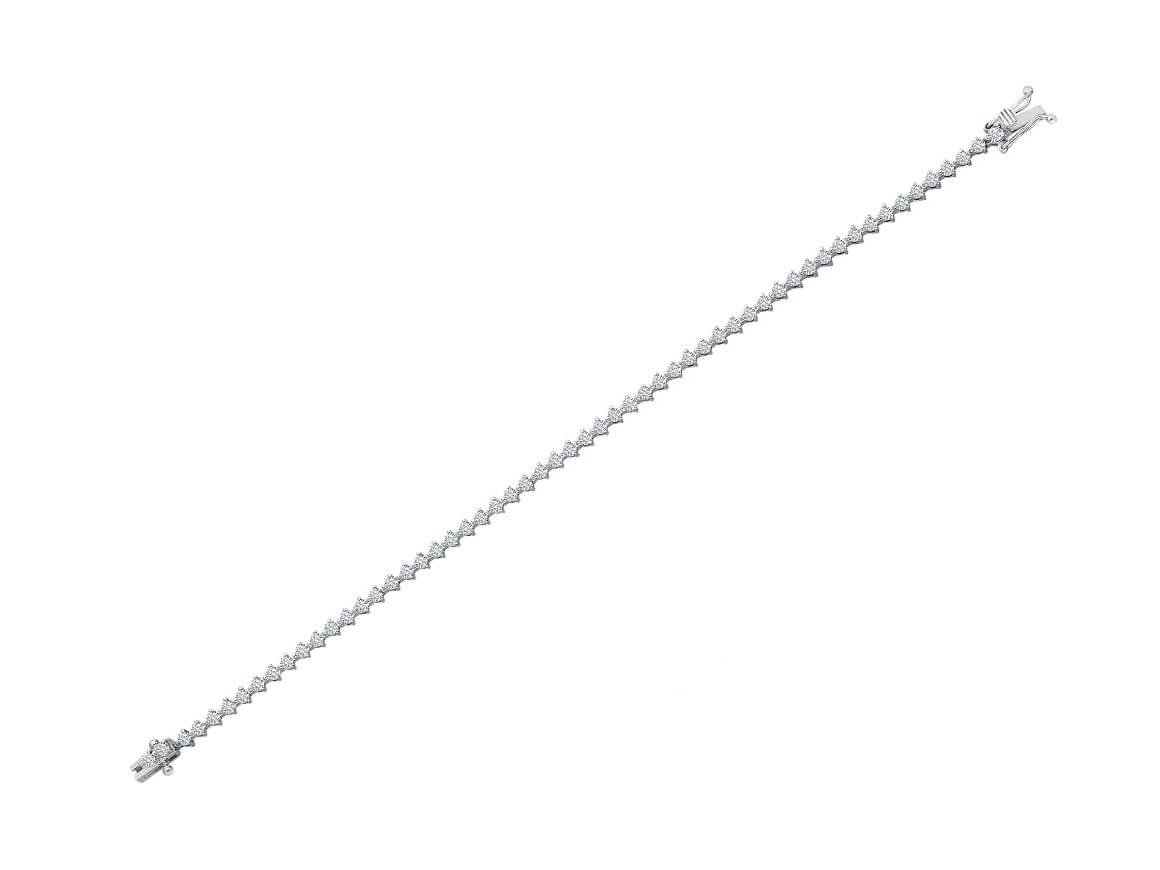 Bracelet tennis en or blanc 14 carats avec diamants de 1,70 carat 