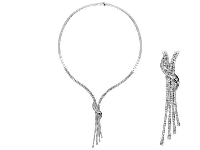 Diamant Collier 7,34 Karat Diamanten in 585er 14 Karat Weißgold - handgefertigter Diamantschmuck aus Feingold | Sirius Diamant